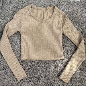 Ribbed Long Sleeve Crop Top